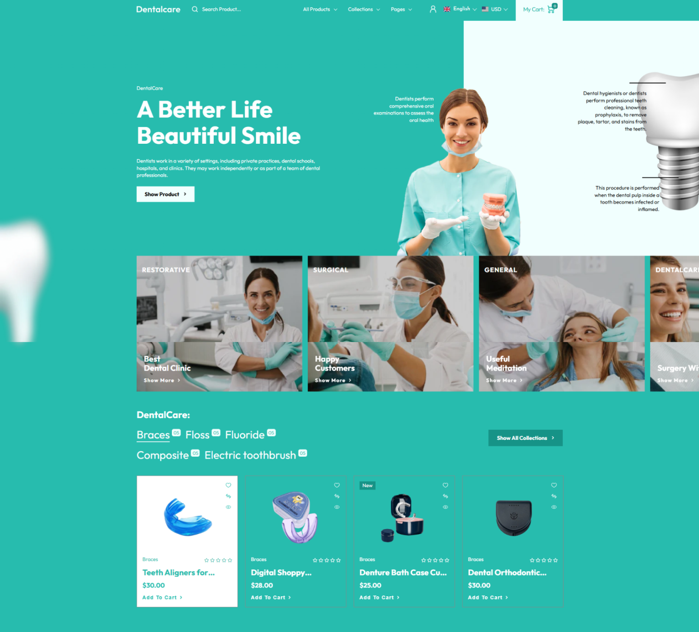 DentalCare Shopify Theme - WorkDo