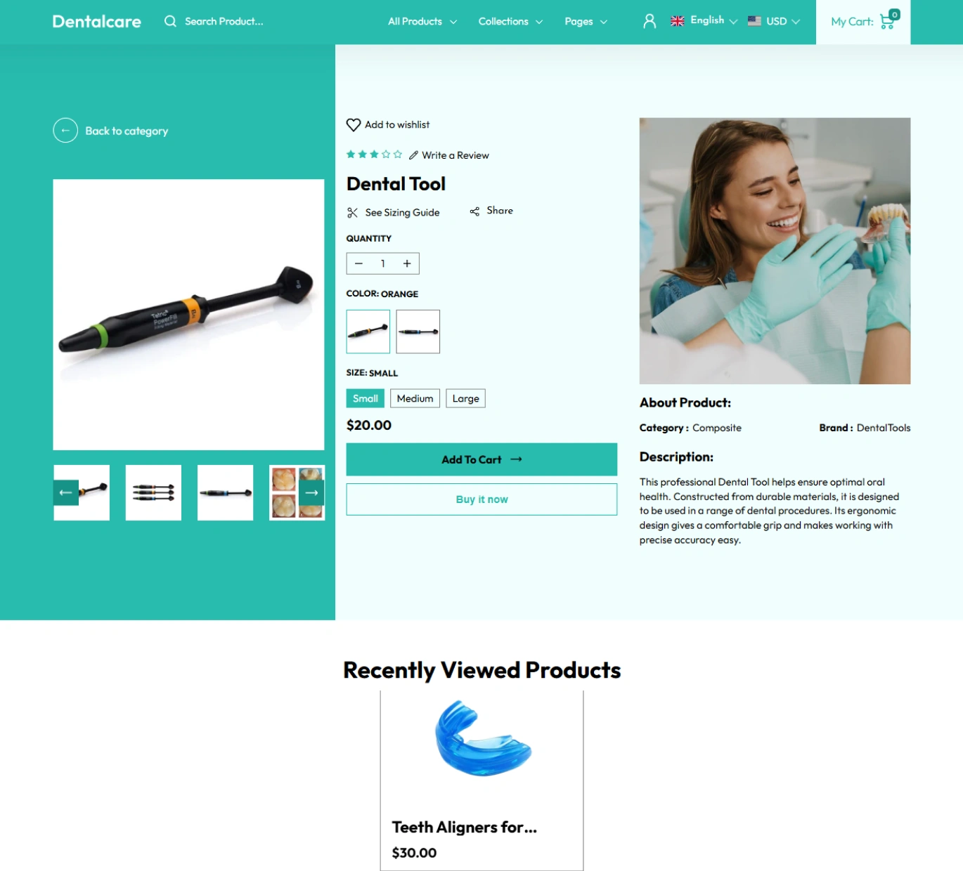 DentalCare Shopify Theme - WorkDo