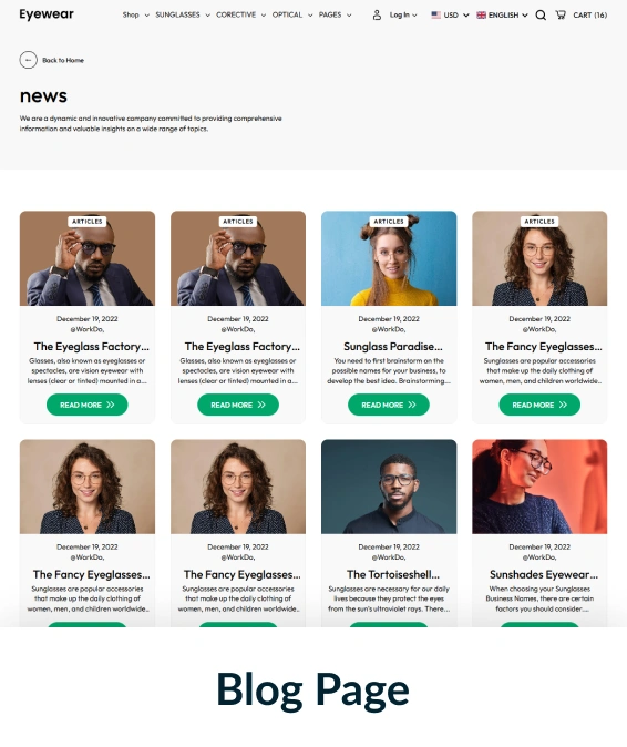 Eyewear Shopify Theme