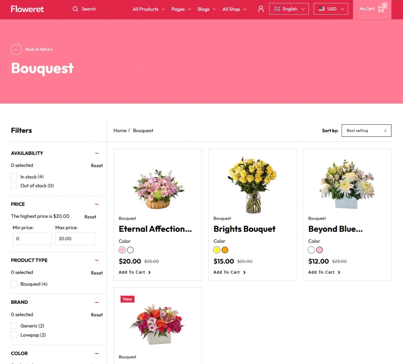 Floweret Shopify Theme - WorkDo