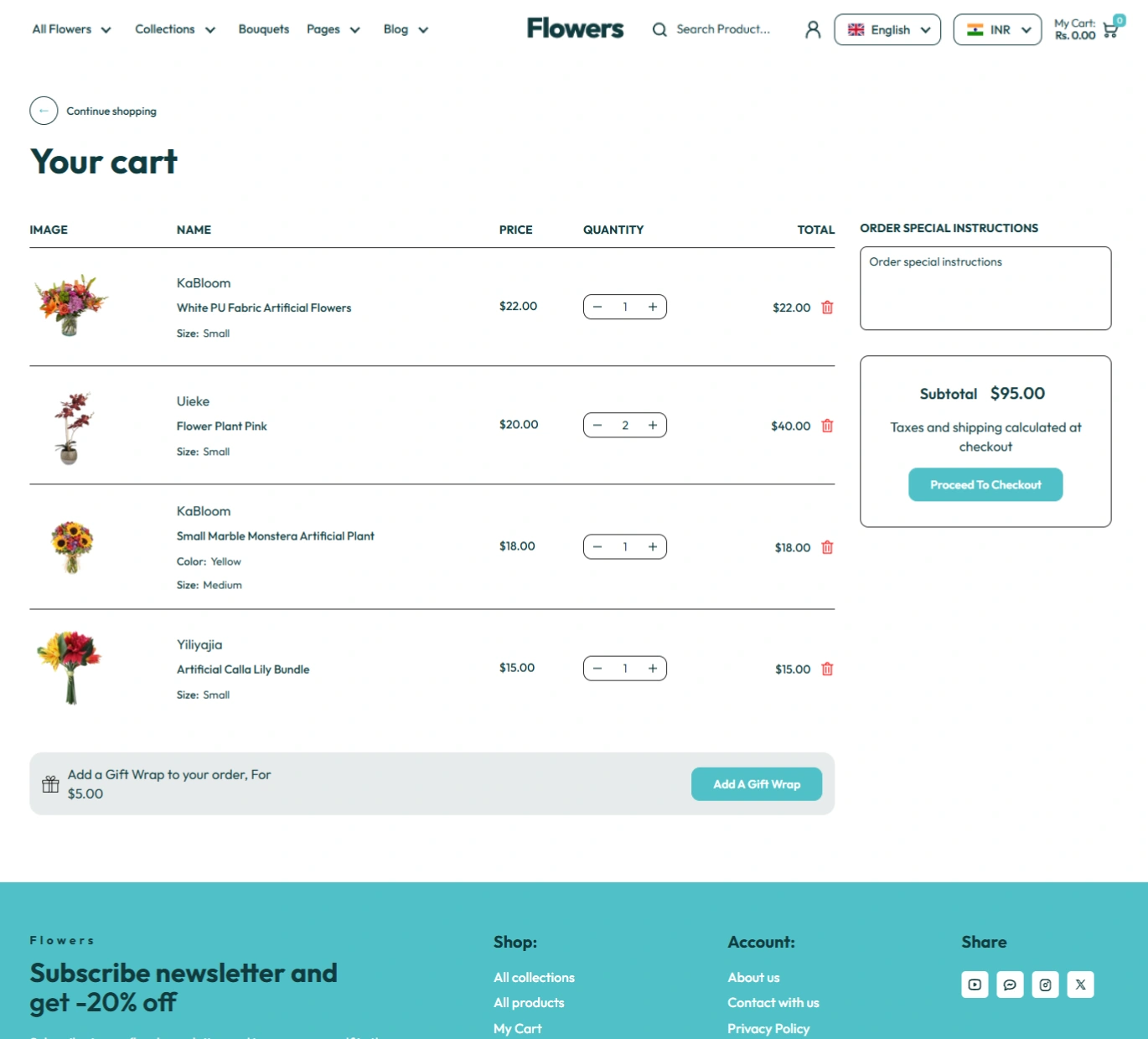 Flowers Shopify Theme - WorkDo