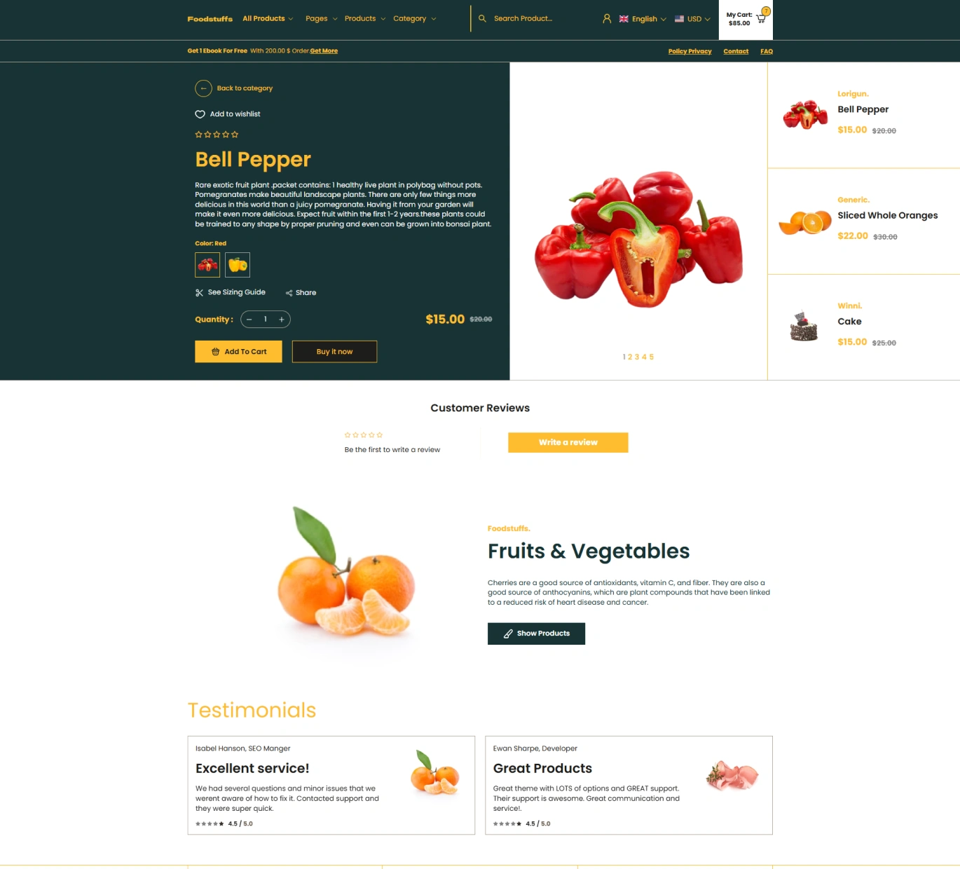 Food Stuffs Shopify Theme - WorkDo