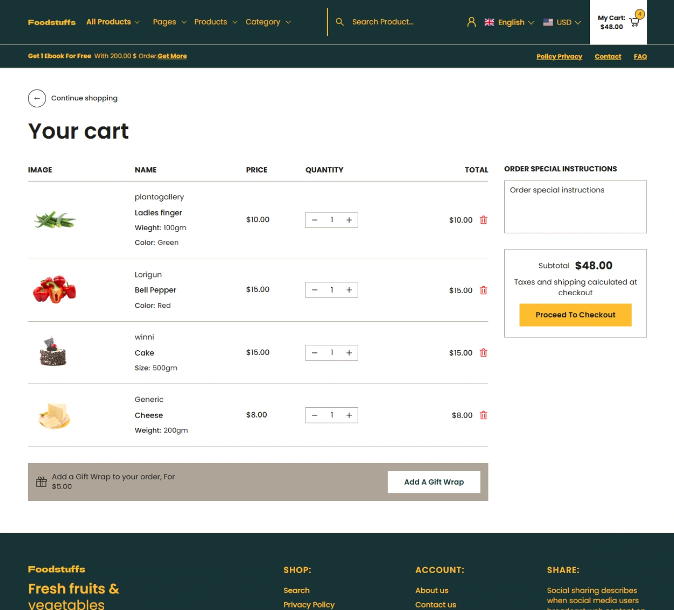 Food Stuffs Shopify Theme - WorkDo