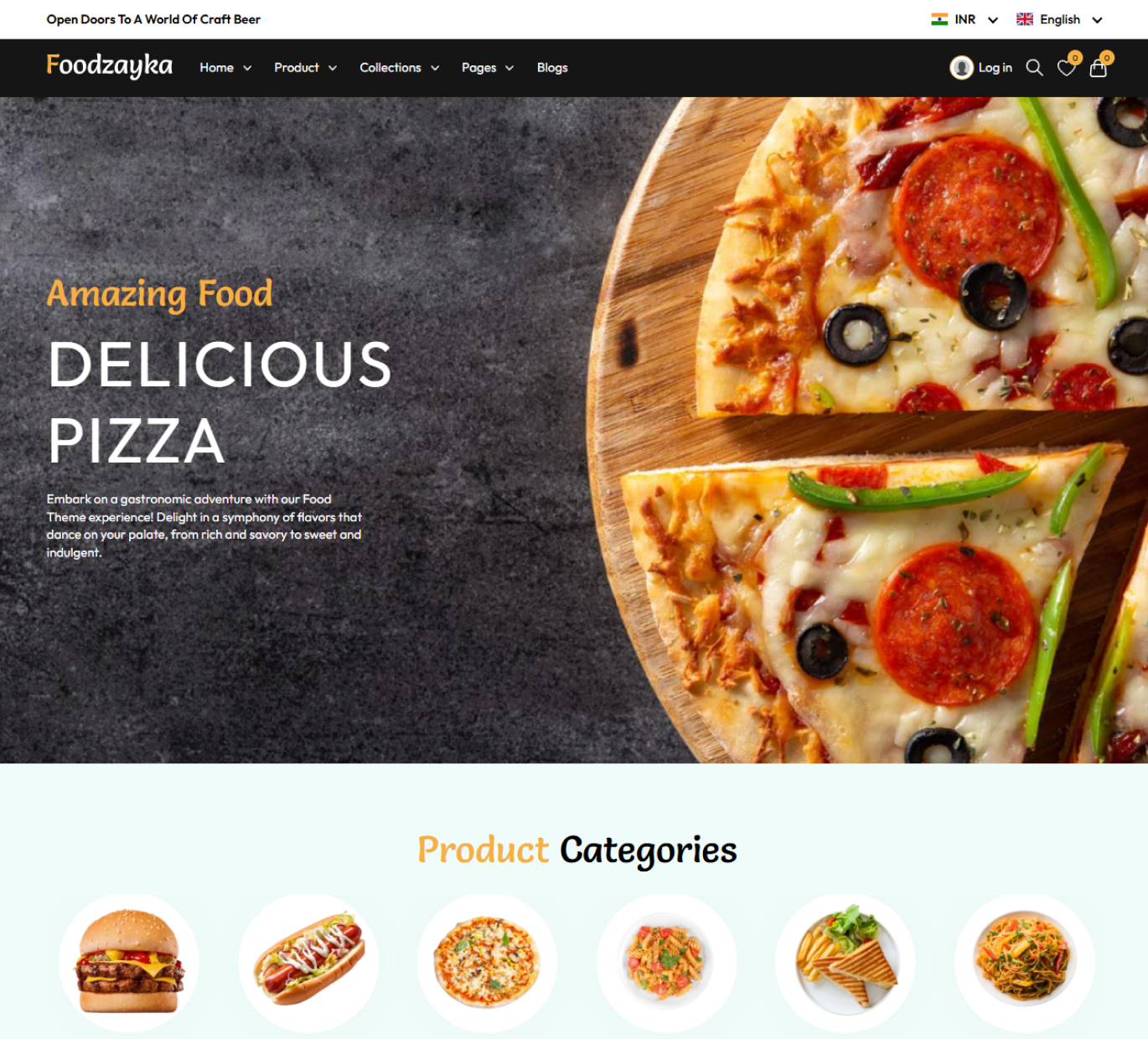 Foodzayka Shopify Theme - WorkDo