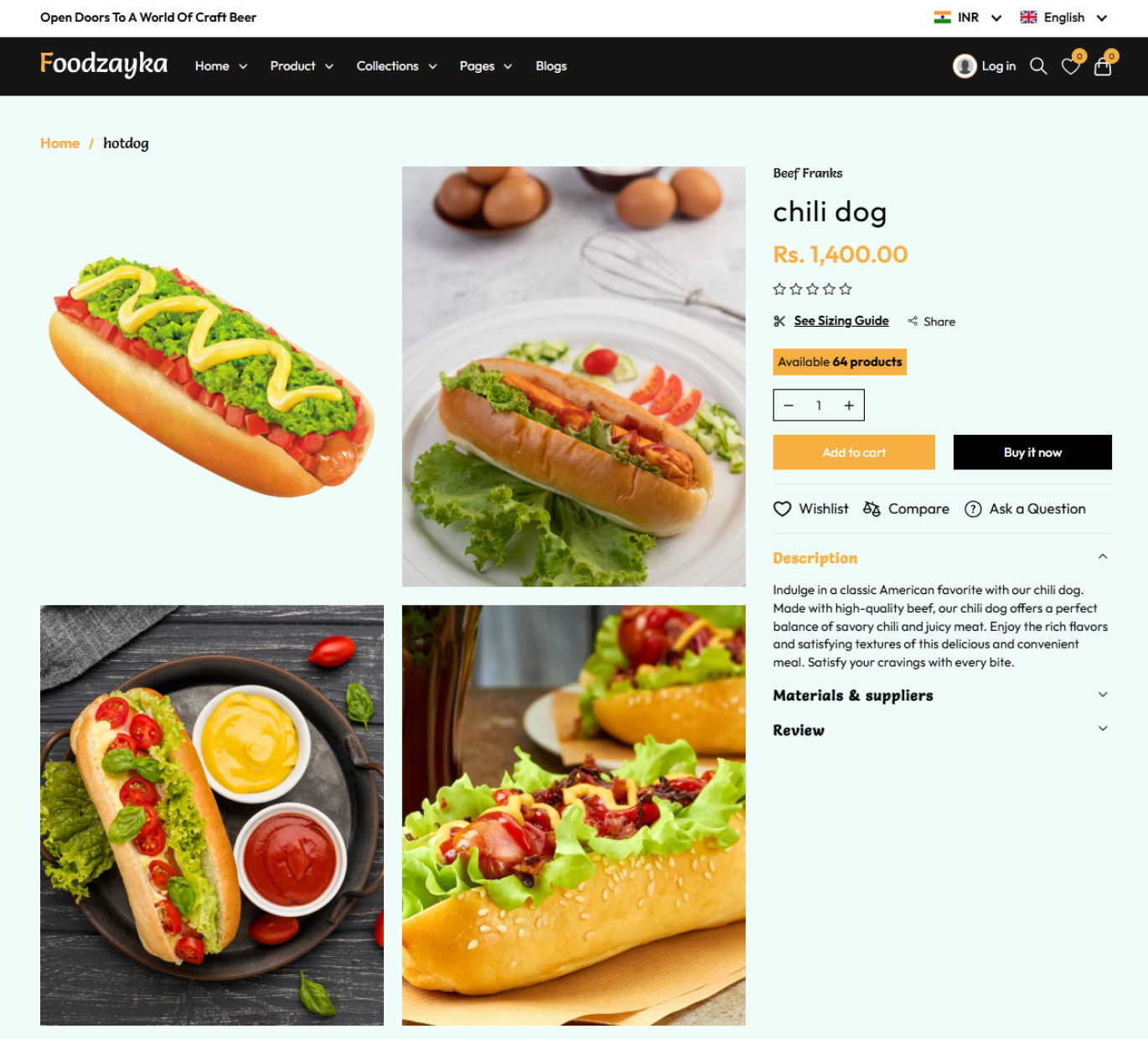 Foodzayka Shopify Theme - WorkDo
