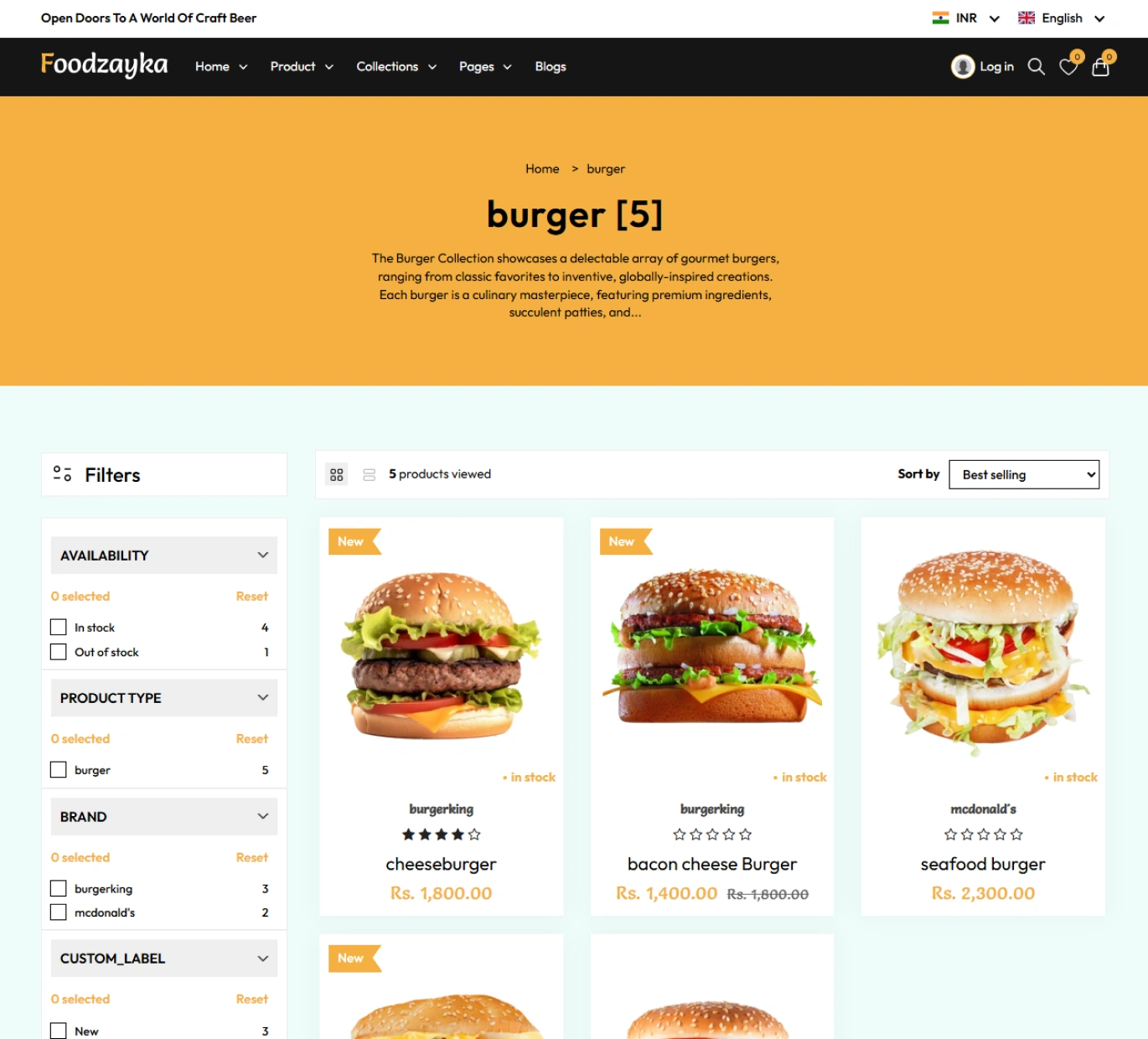 Foodzayka Shopify Theme - WorkDo