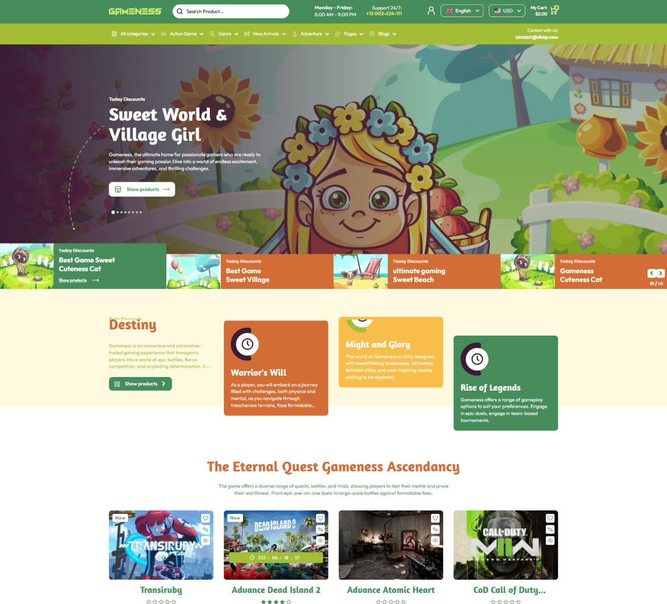 Gameness Shopify Theme - WorkDo