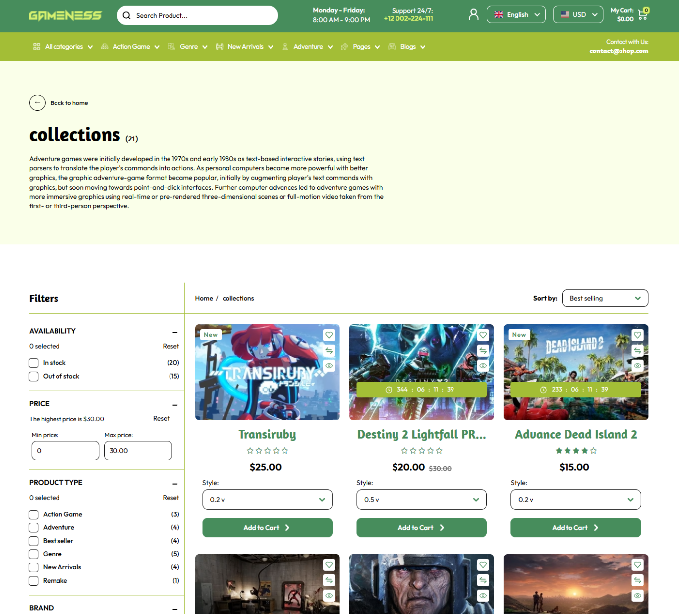 Gameness Shopify Theme - WorkDo