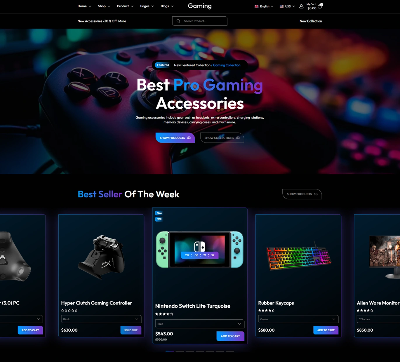 Gaming Shopify Theme - WorkDo