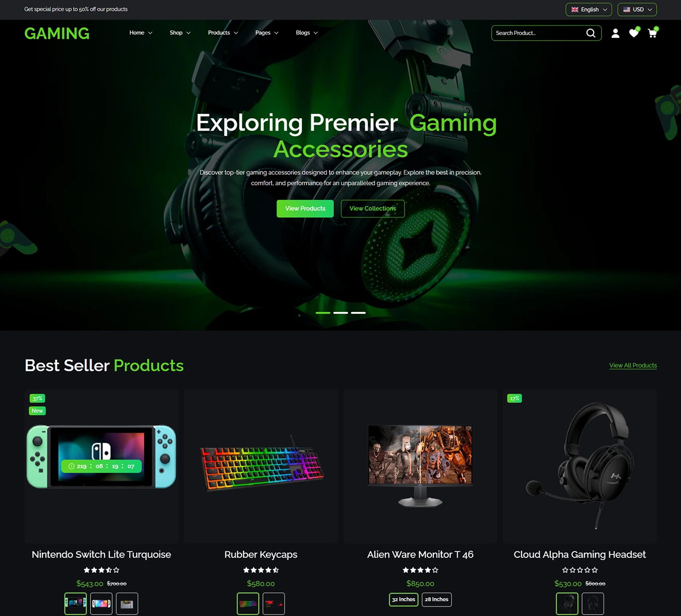 Gaming Shopify Theme - WorkDo