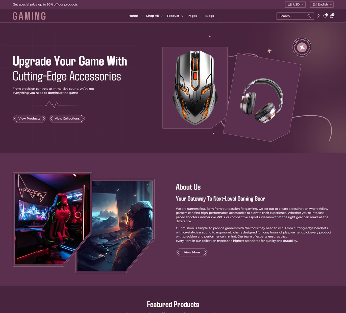 Gaming Shopify Theme - WorkDo
