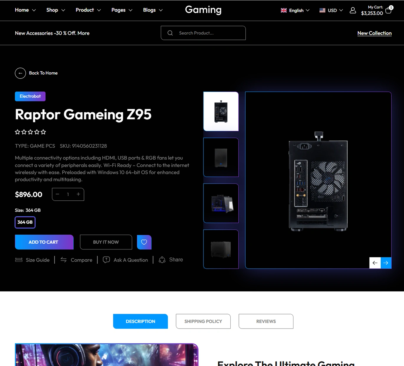 Gaming Shopify Theme - WorkDo