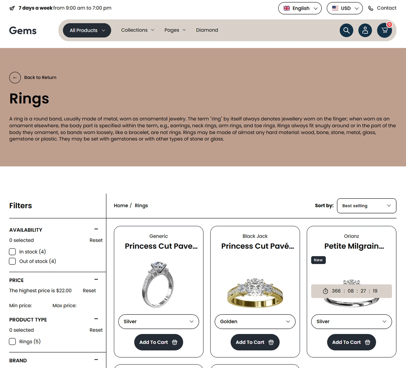 Gems Shopify Theme - WorkDo