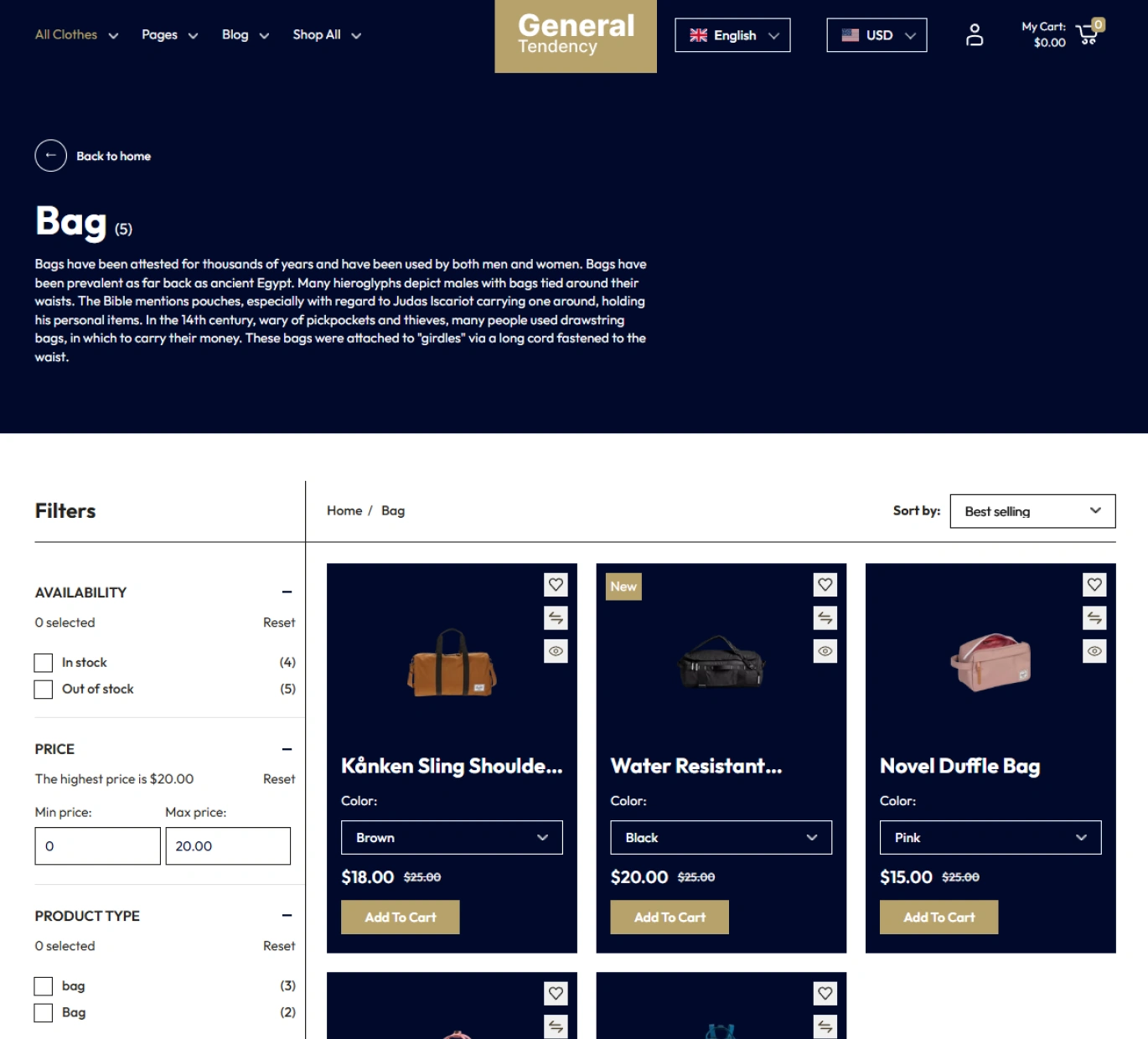 General Tendency Shopify Theme - WorkDo