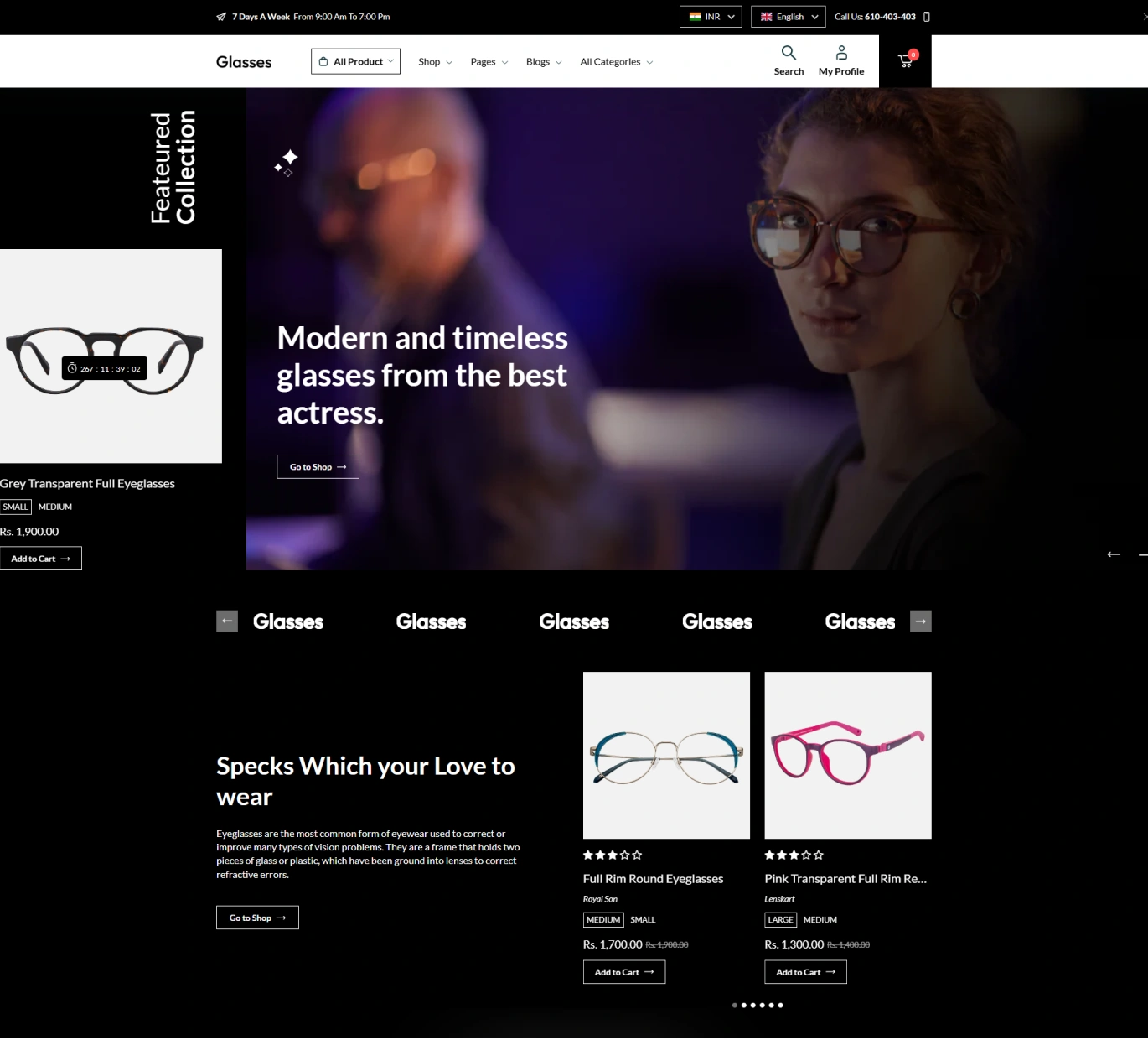 Glasses Shopify Theme - WorkDo