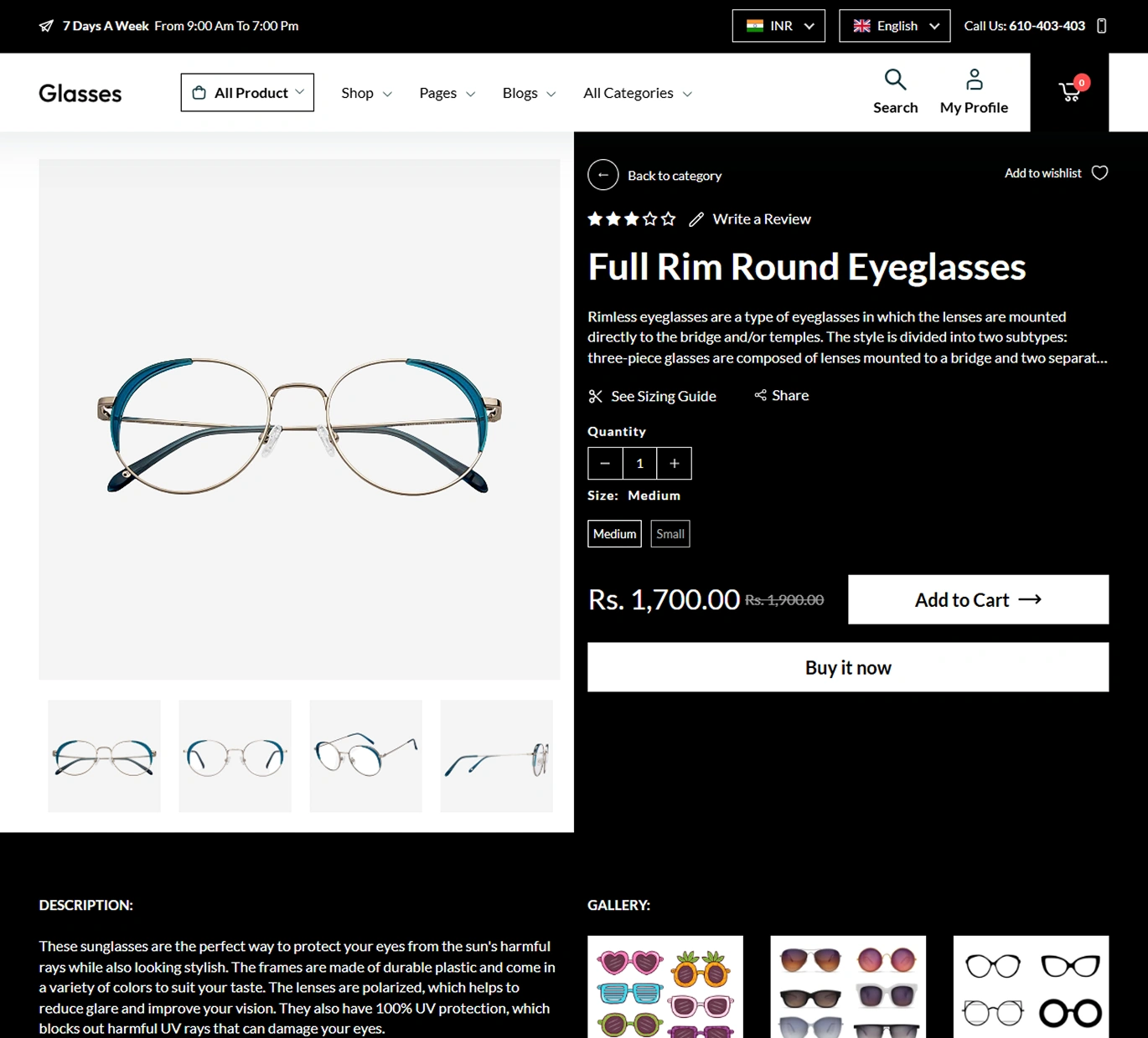 Glasses Shopify Theme - WorkDo