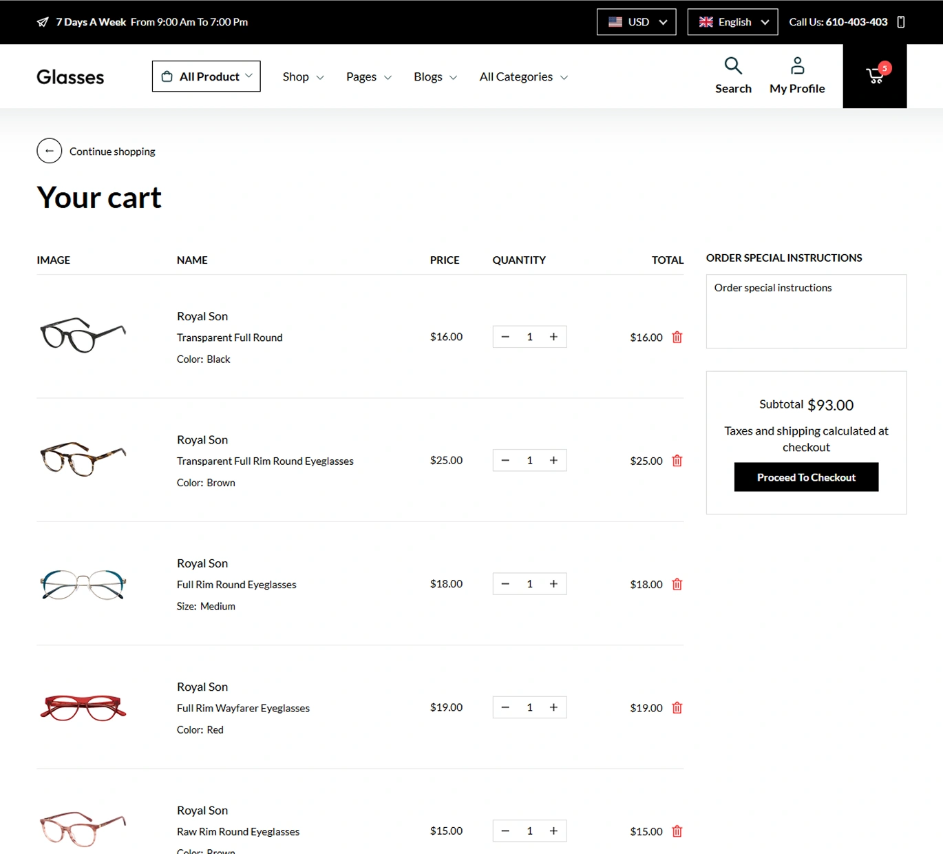 Glasses Shopify Theme - WorkDo