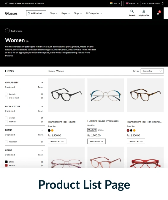 Glasses Shopify Theme