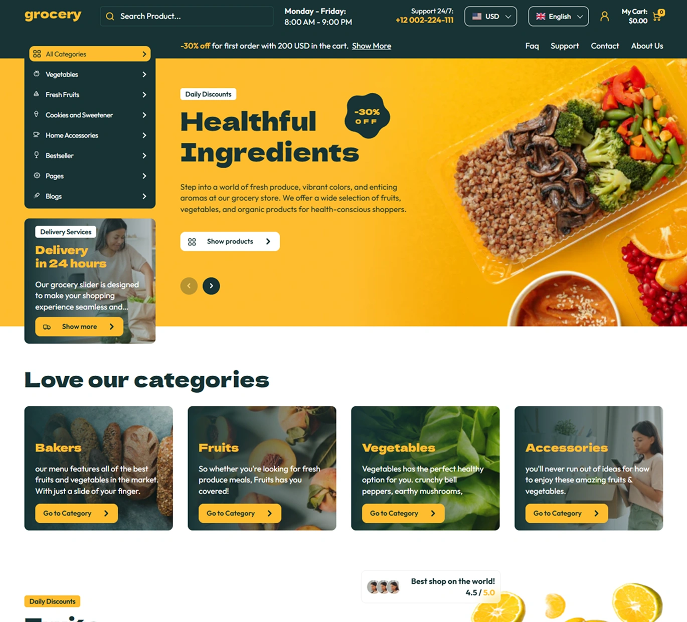 Grocery Shopify Theme - WorkDo