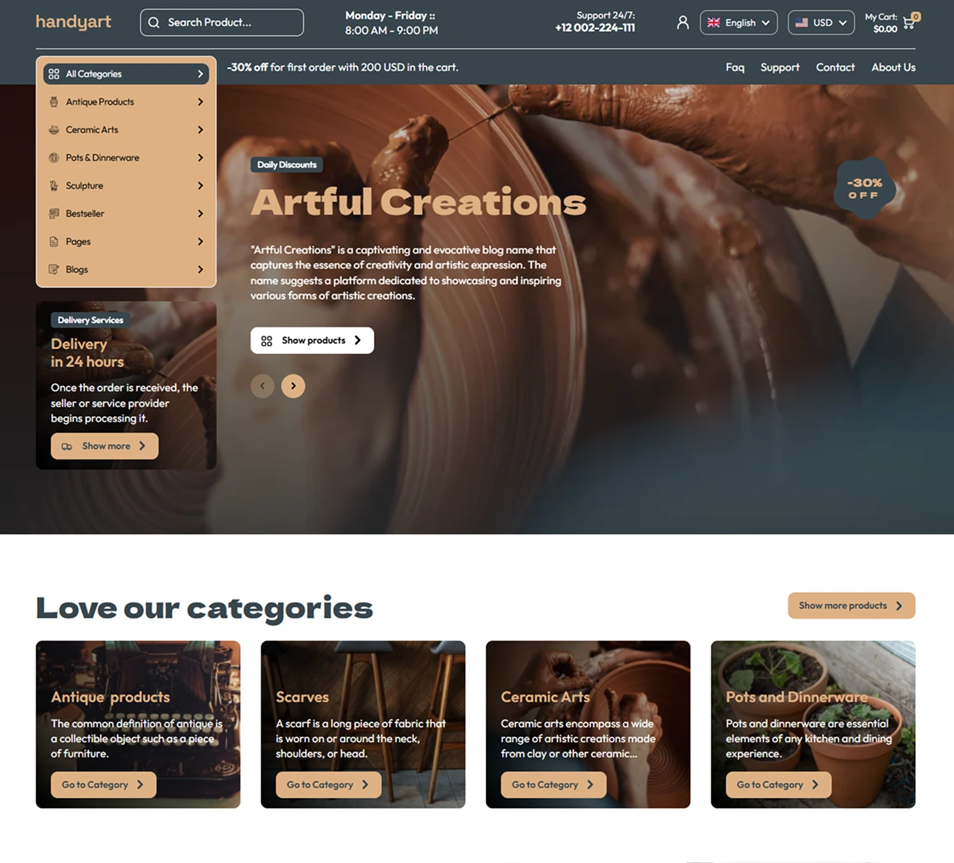 Handyart Shopify Theme - WorkDo