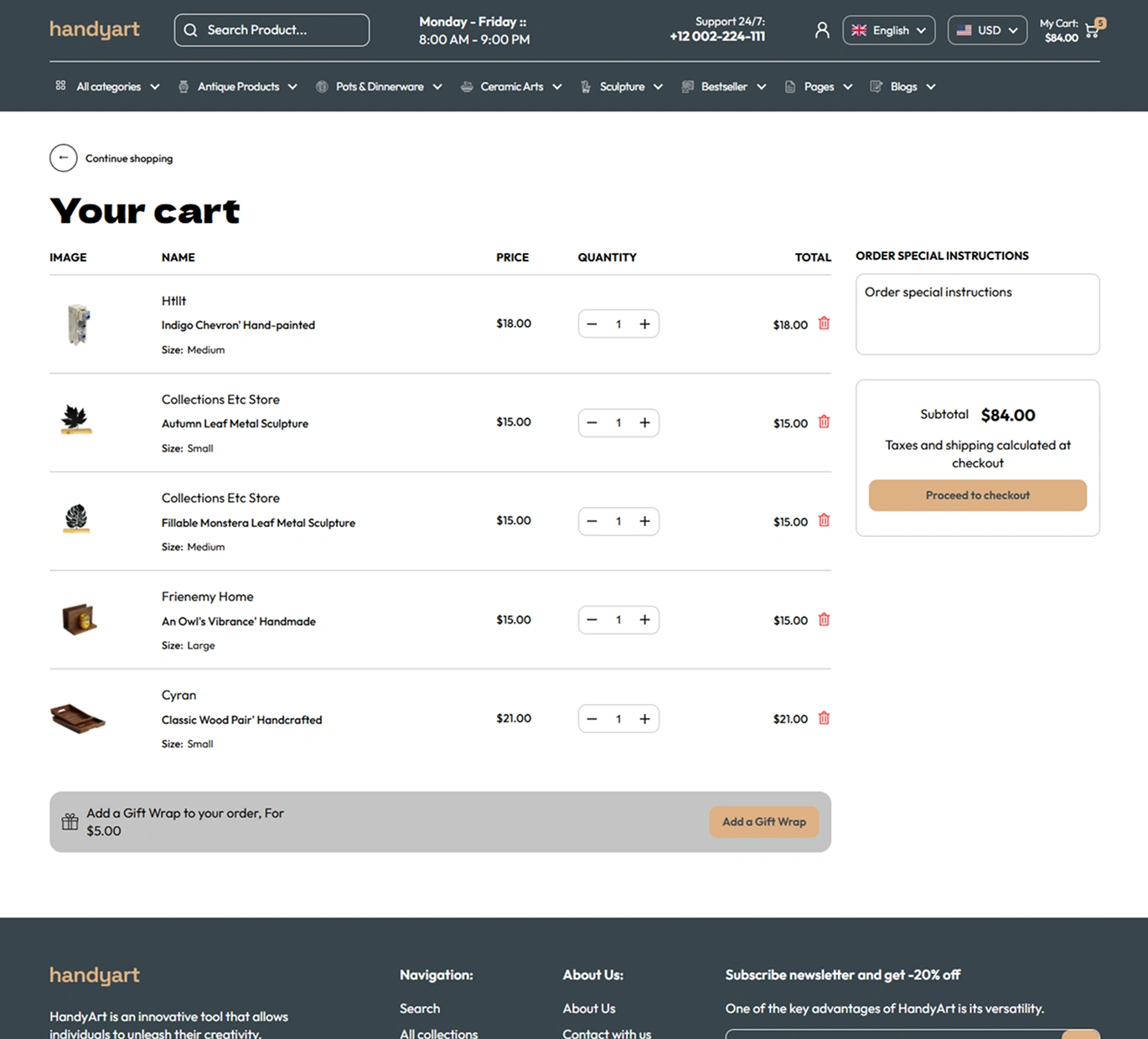 Handyart Shopify Theme - WorkDo