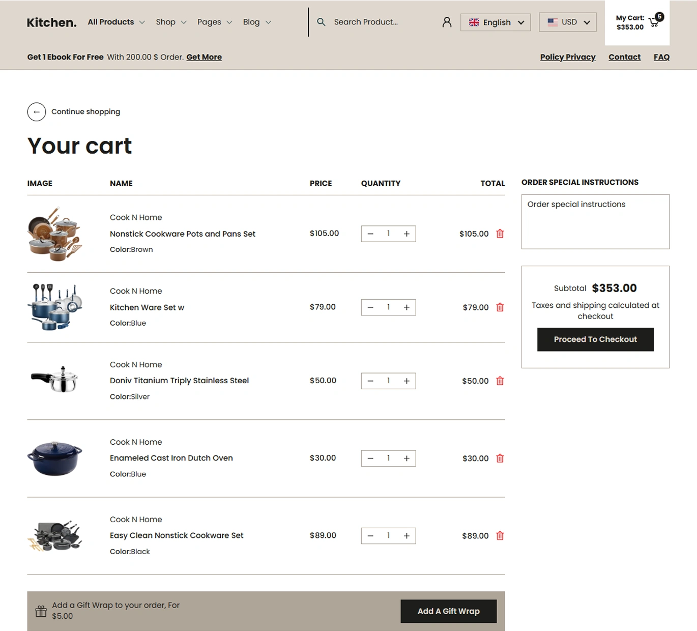 Kitchen Shopify Theme - WorkDo