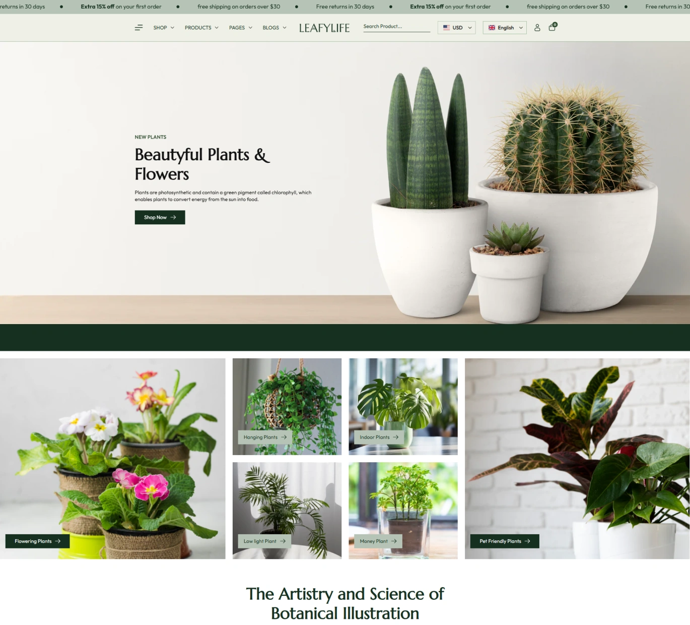 Leafylife Shopify Theme - WorkDo