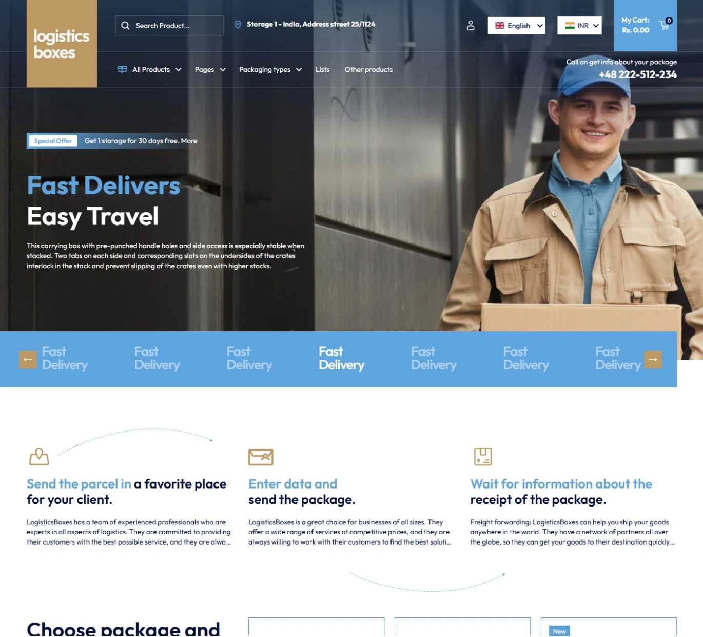 Logistics boxes Shopify Theme - WorkDo