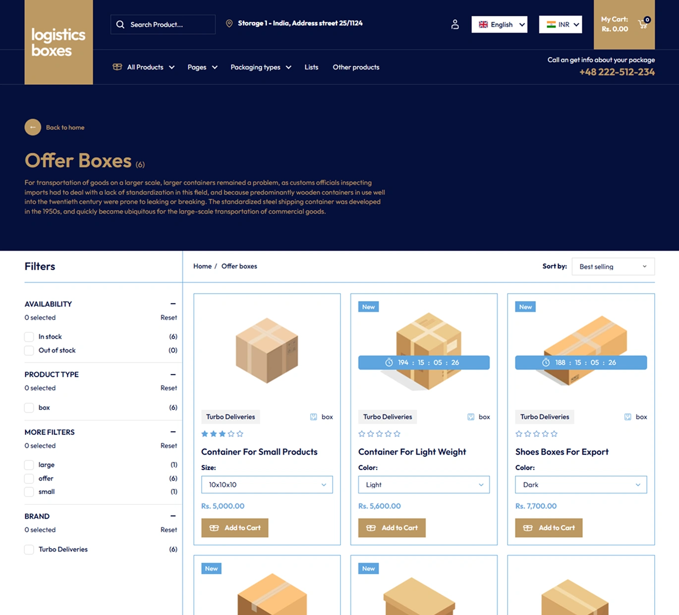Logistics boxes Shopify Theme - WorkDo