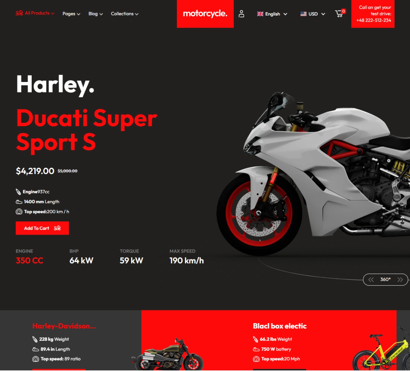 Motorcycle Shopify Theme - WorkDo