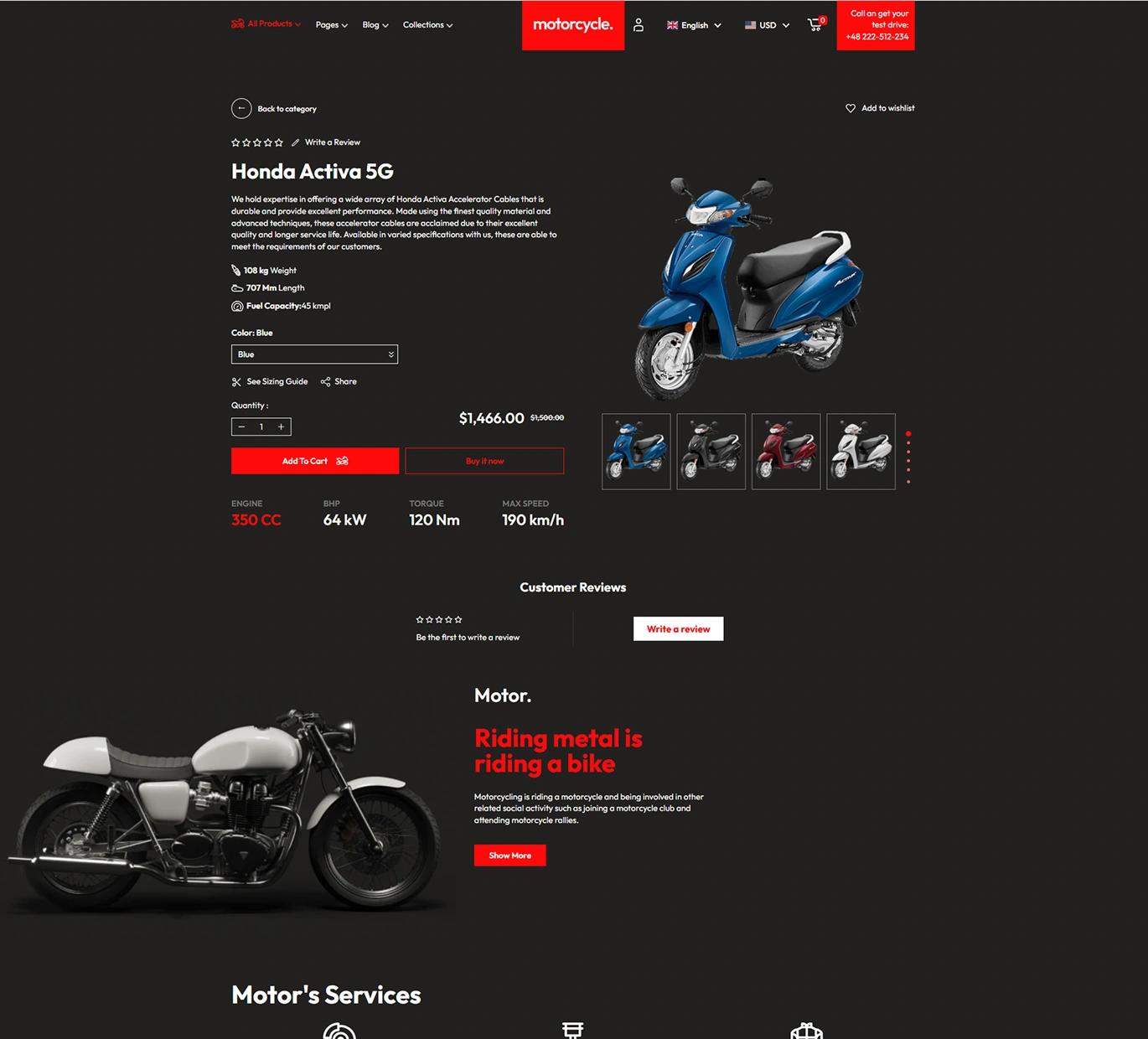 Motorcycle Shopify Theme - WorkDo