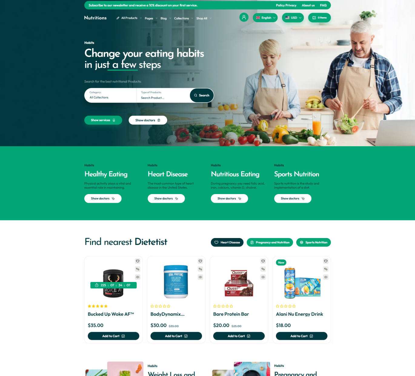 Nutritions Shopify Theme - WorkDo