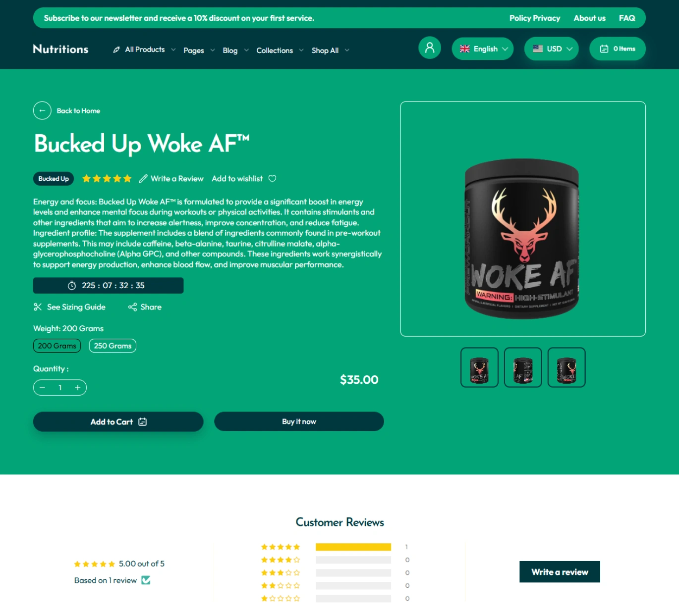 Nutritions Shopify Theme - WorkDo
