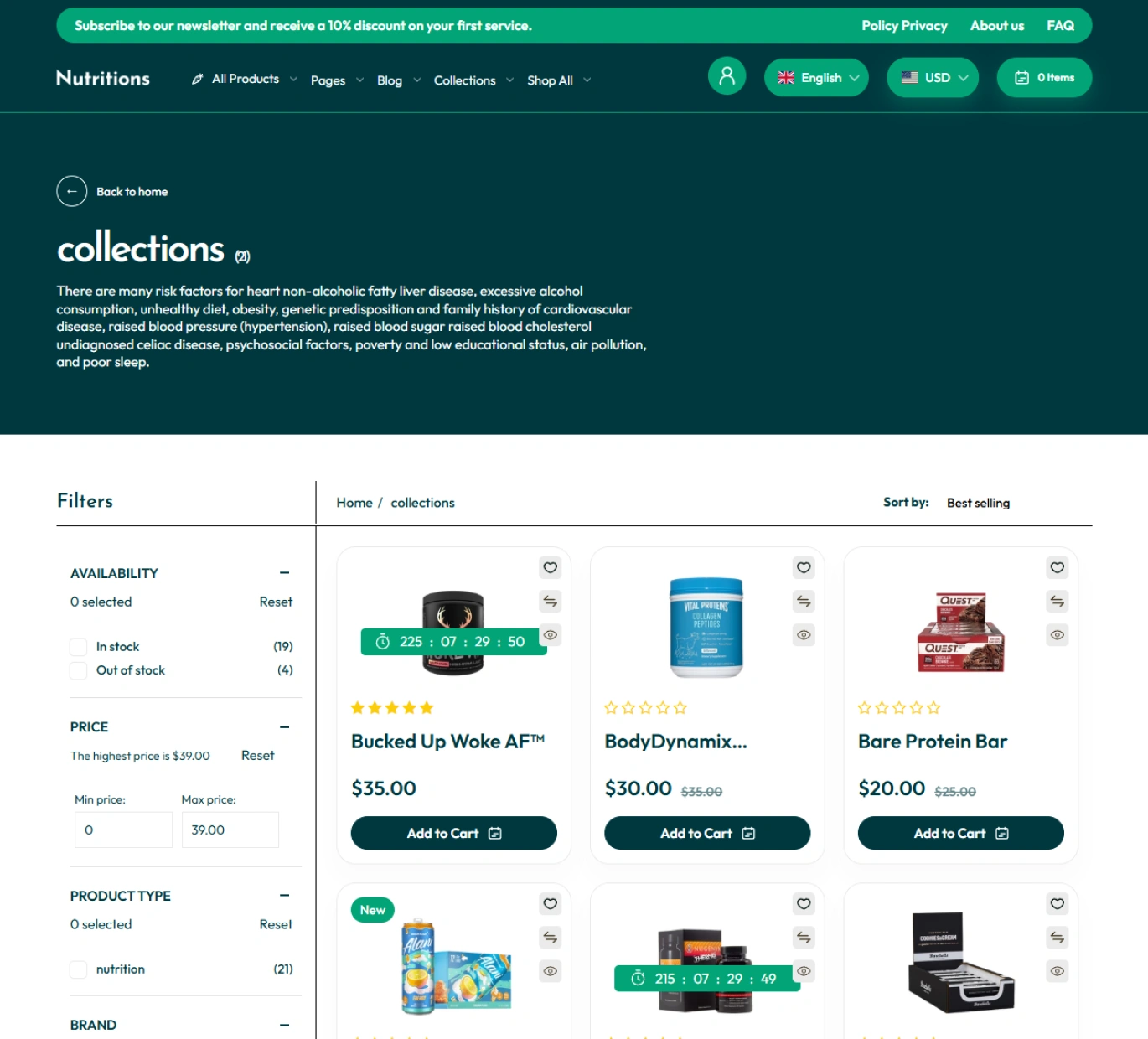 Nutritions Shopify Theme - WorkDo