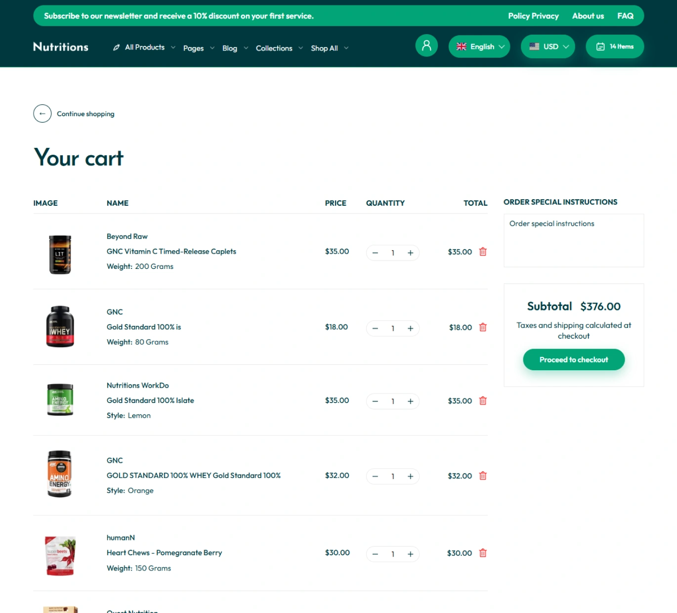 Nutritions Shopify Theme - WorkDo