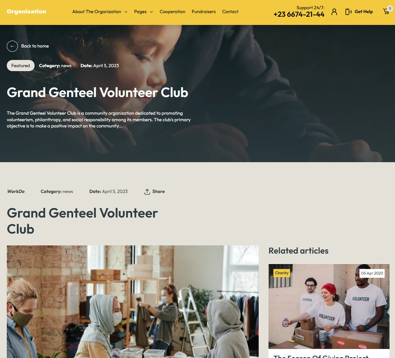Organization Shopify Theme - WorkDo