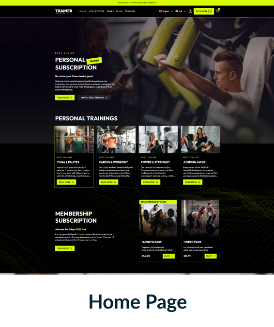Personal Trainer Shopify Theme