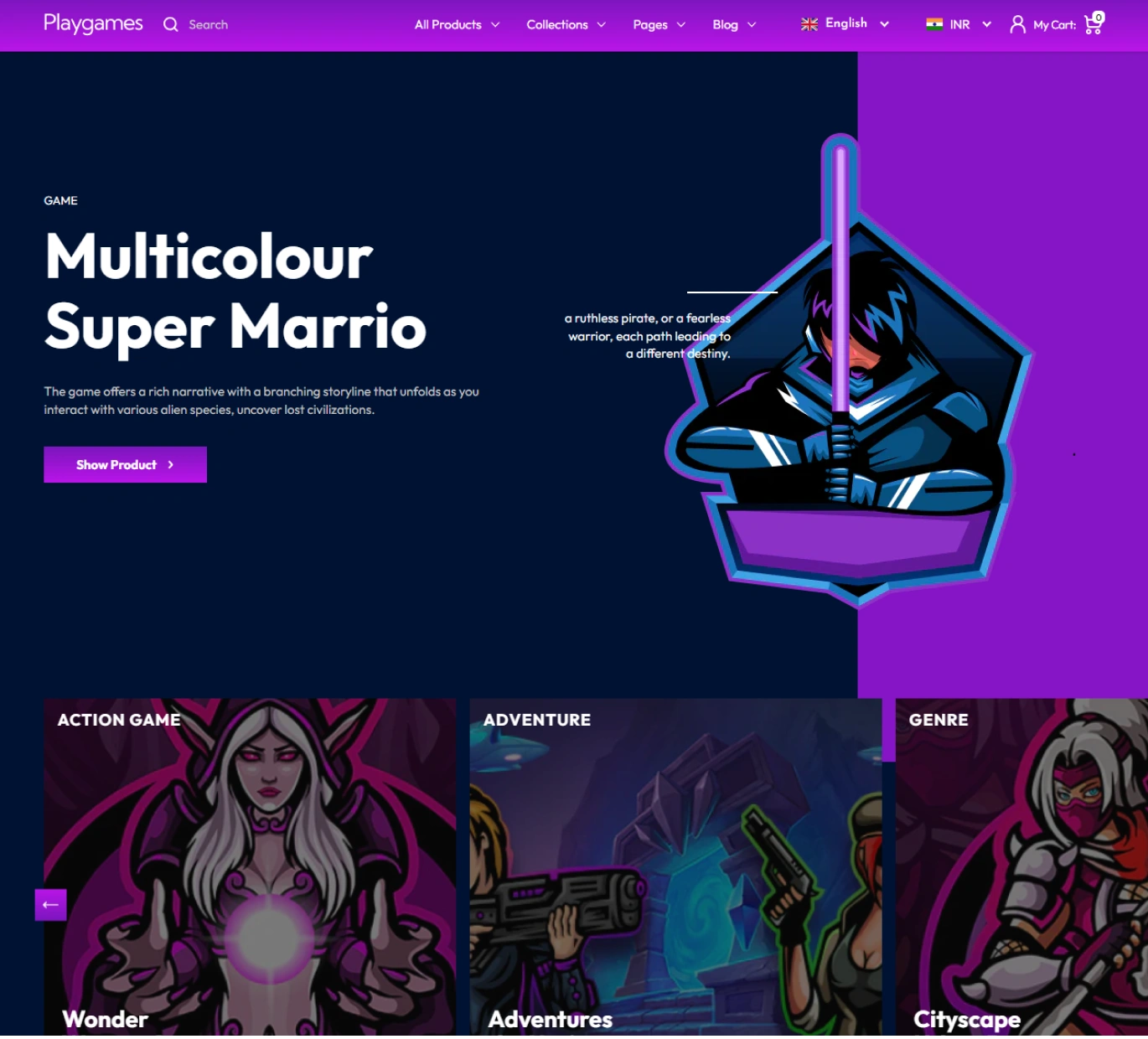 Playgames Shopify Theme - WorkDo