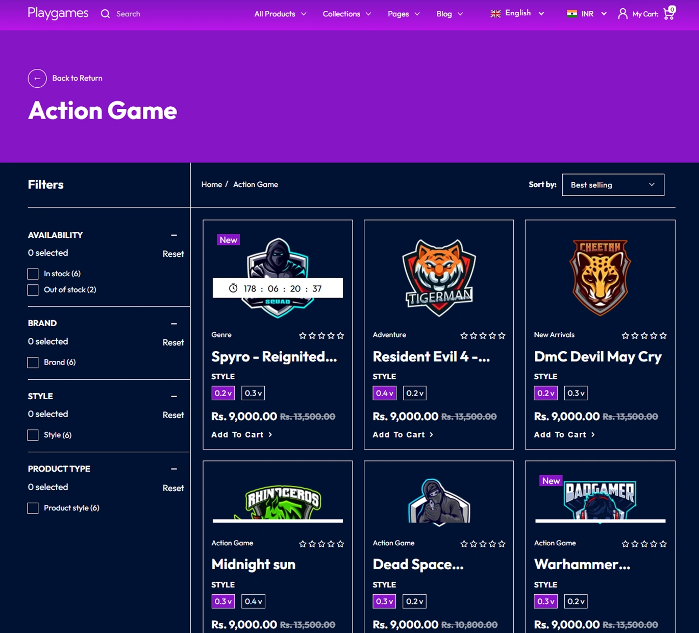 Playgames Shopify Theme - WorkDo