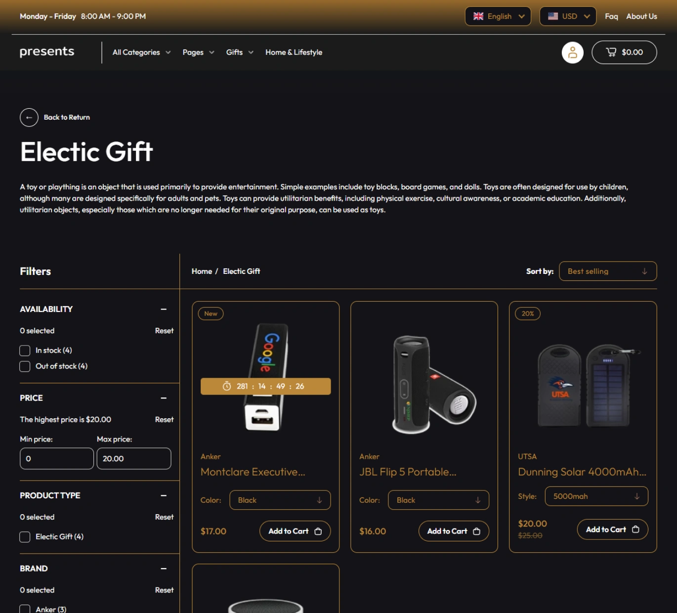 Presents Shopify Theme - WorkDo