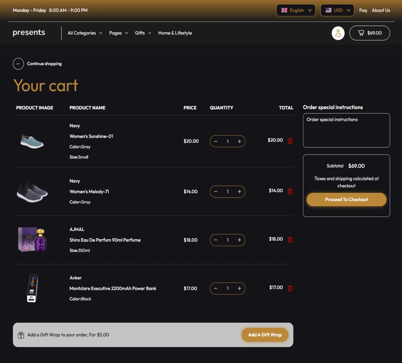 Presents Shopify Theme - WorkDo