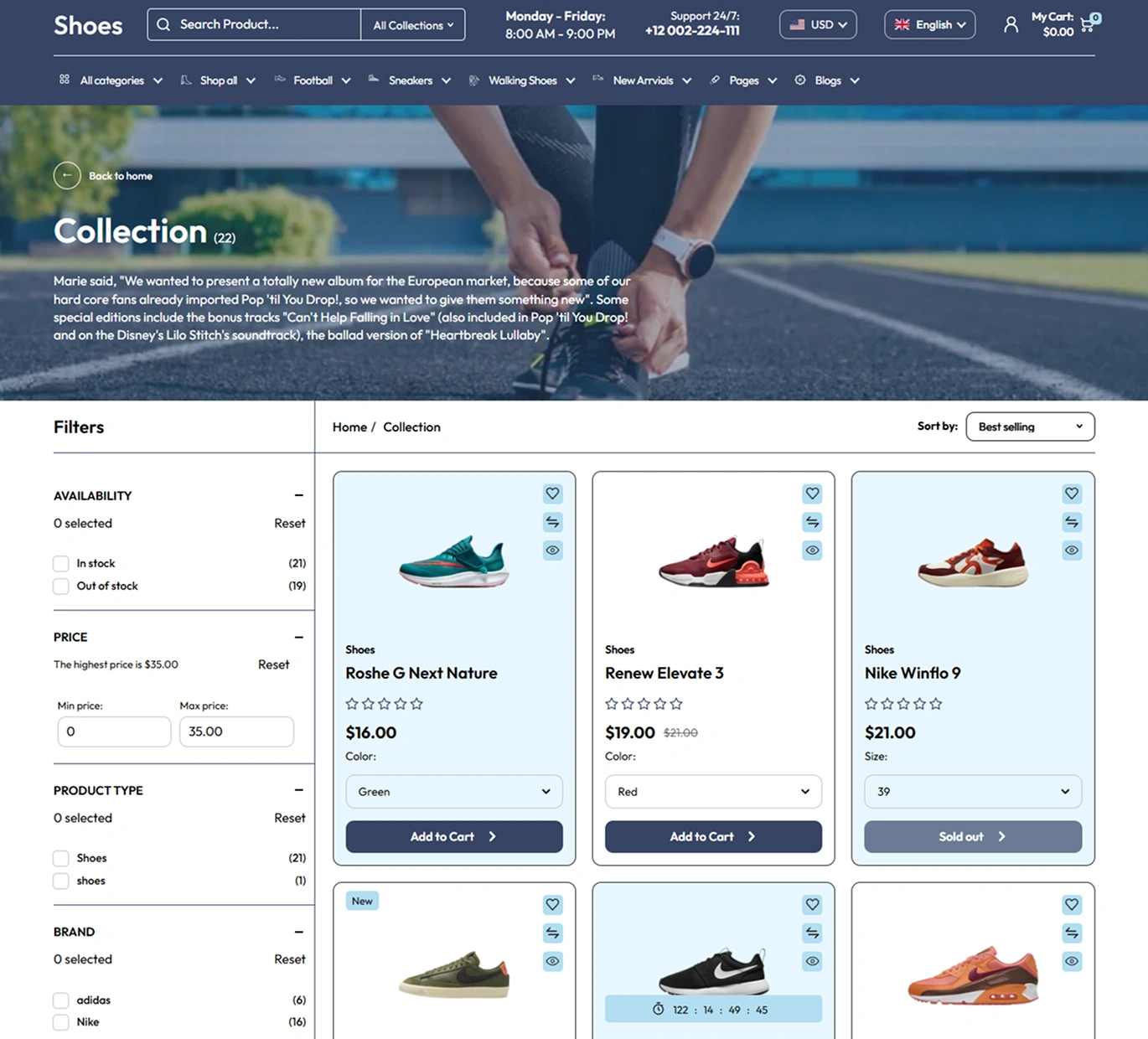 Shoes Shopify Theme - WorkDo