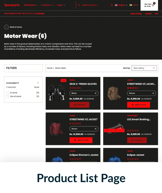 Spareparts Shopify Theme