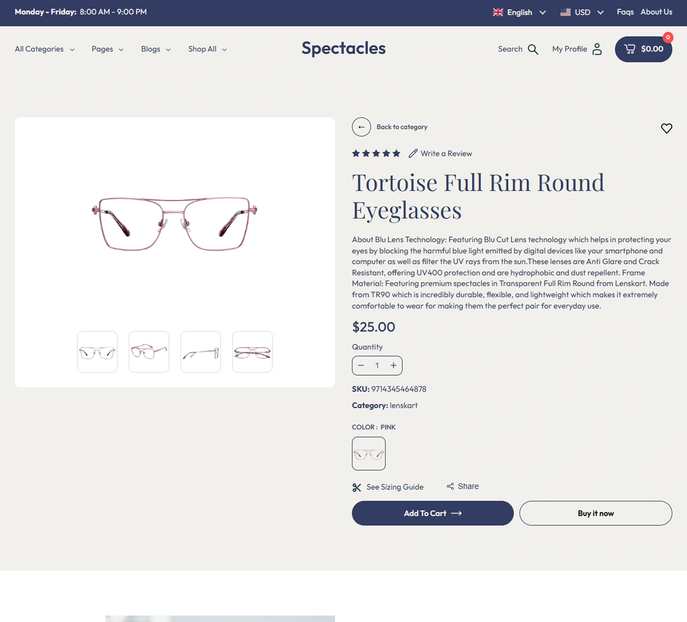 Spectacles Shopify Theme - WorkDo