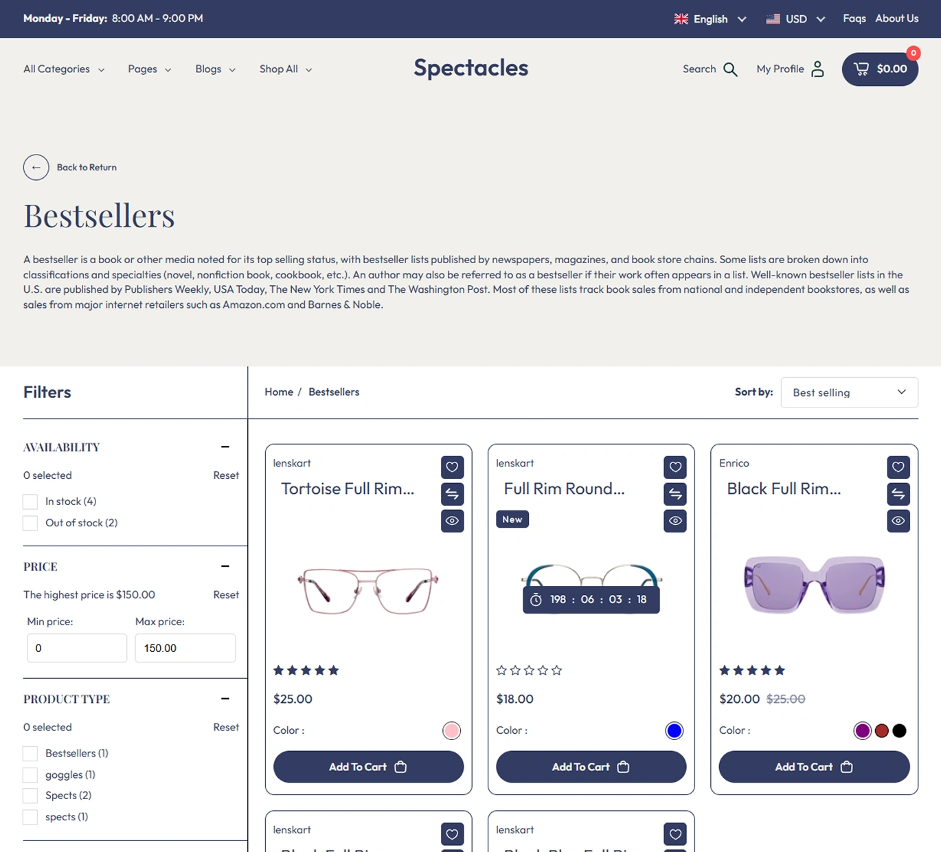 Spectacles Shopify Theme - WorkDo