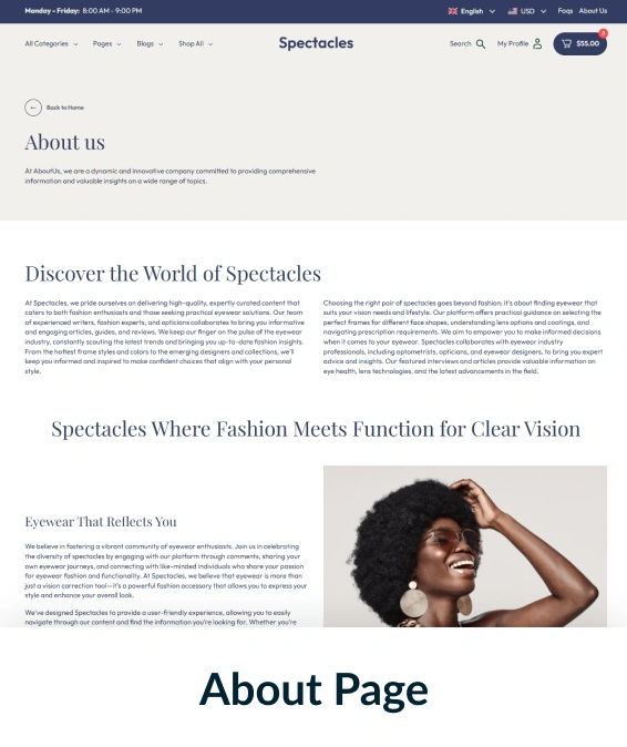 Spectacles Shopify Theme