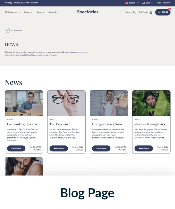 Spectacles Shopify Theme
