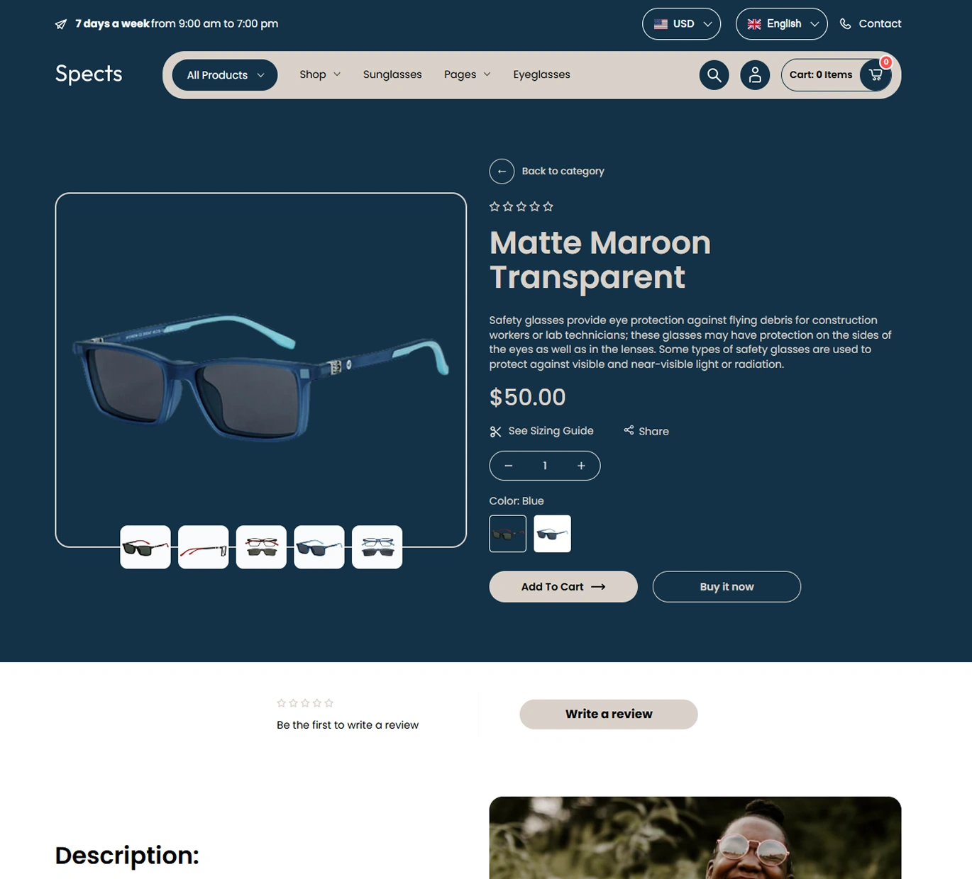 Spects Shopify Theme - WorkDo