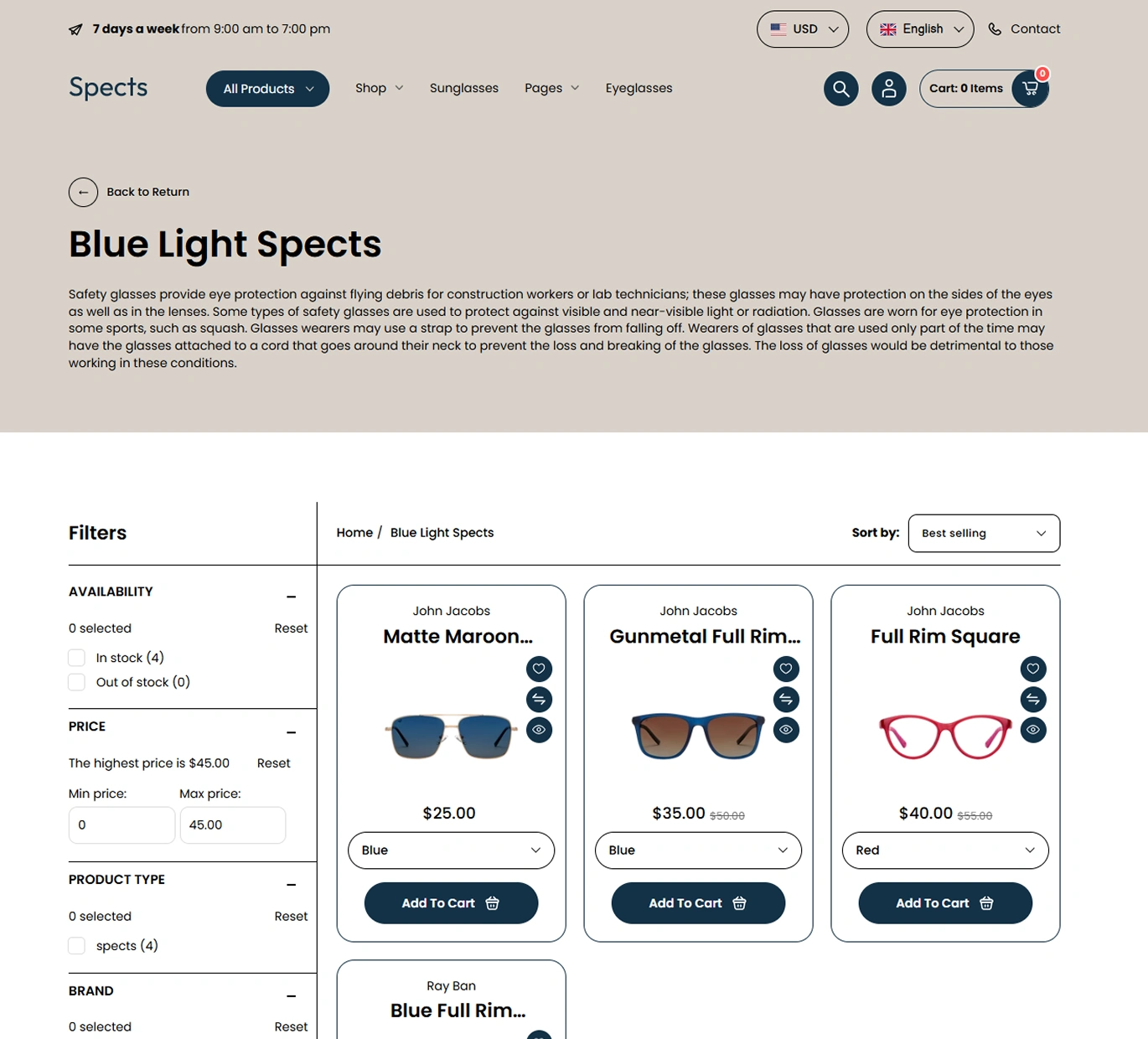 Spects Shopify Theme - WorkDo