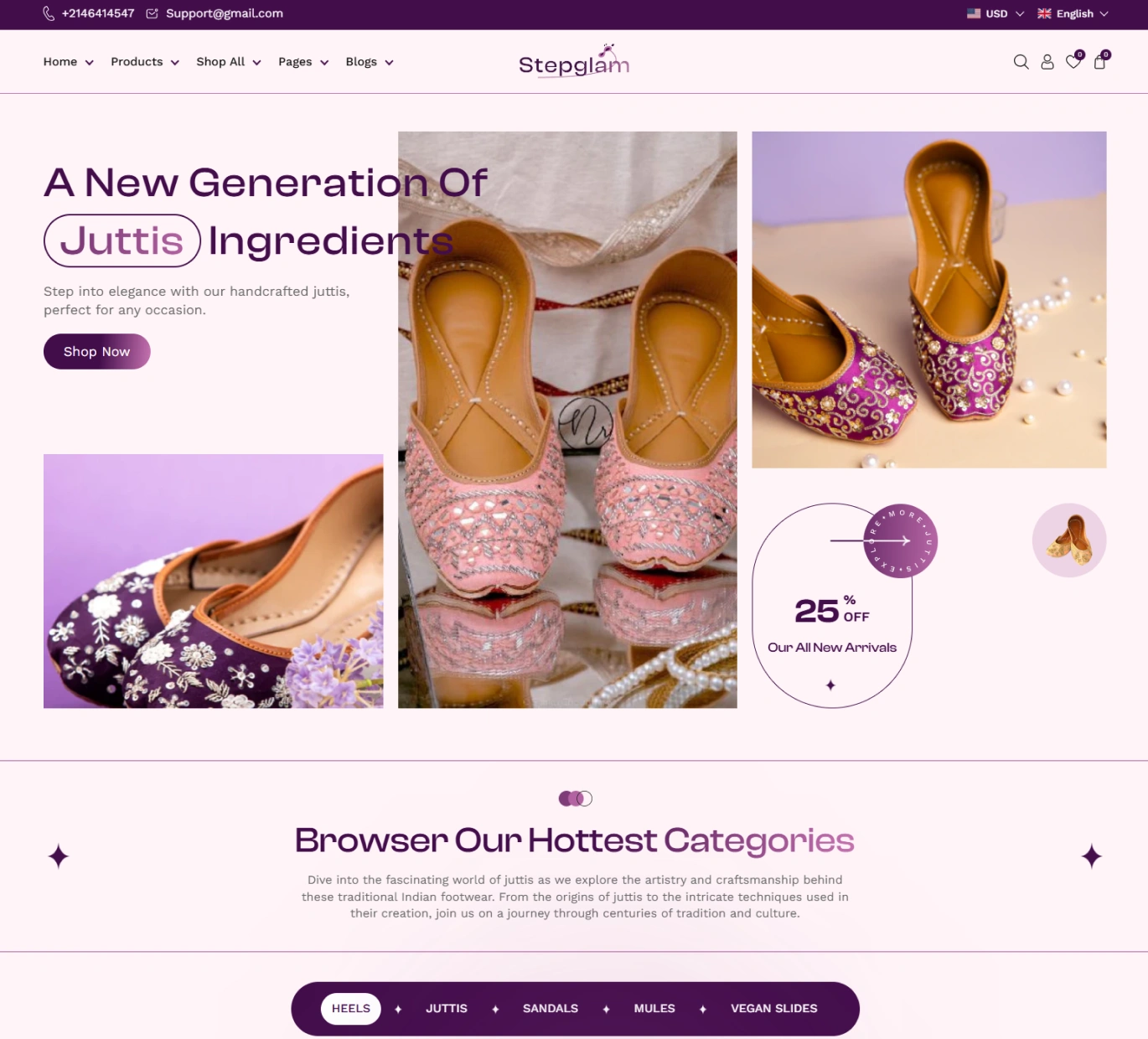Stepglam Shopify Theme - WorkDo